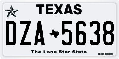 TX license plate DZA5638