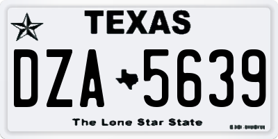 TX license plate DZA5639