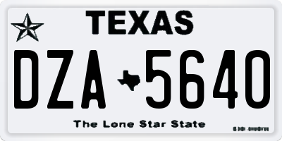 TX license plate DZA5640