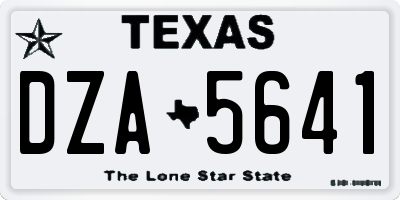 TX license plate DZA5641