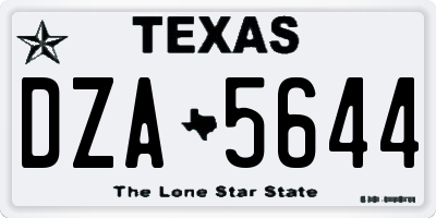 TX license plate DZA5644