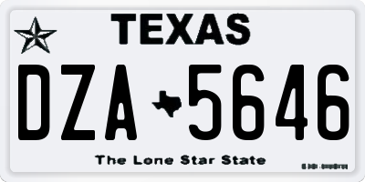 TX license plate DZA5646