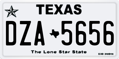 TX license plate DZA5656