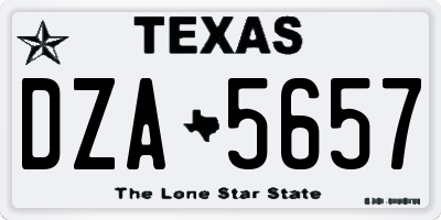 TX license plate DZA5657