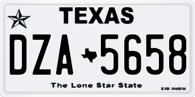 TX license plate DZA5658