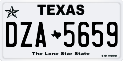TX license plate DZA5659