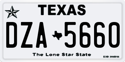 TX license plate DZA5660