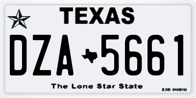 TX license plate DZA5661