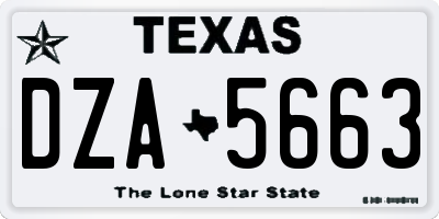 TX license plate DZA5663