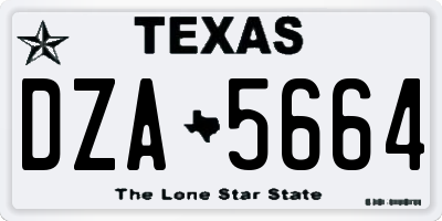 TX license plate DZA5664