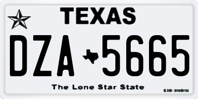 TX license plate DZA5665