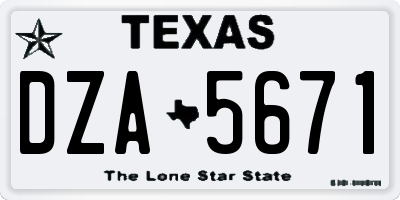 TX license plate DZA5671