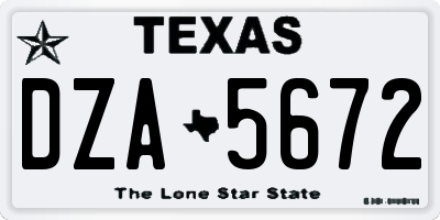 TX license plate DZA5672