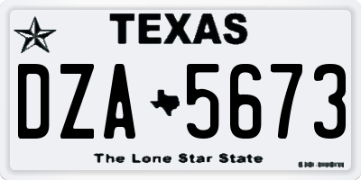 TX license plate DZA5673