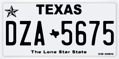 TX license plate DZA5675