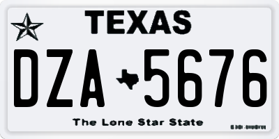 TX license plate DZA5676