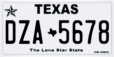 TX license plate DZA5678