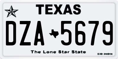TX license plate DZA5679