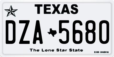 TX license plate DZA5680