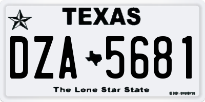 TX license plate DZA5681