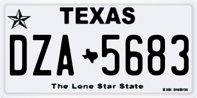 TX license plate DZA5683