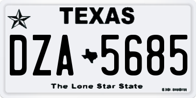 TX license plate DZA5685