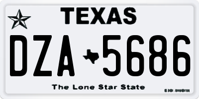 TX license plate DZA5686