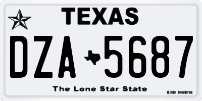 TX license plate DZA5687
