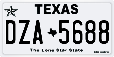 TX license plate DZA5688