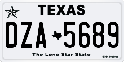 TX license plate DZA5689