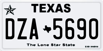 TX license plate DZA5690