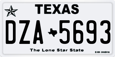TX license plate DZA5693
