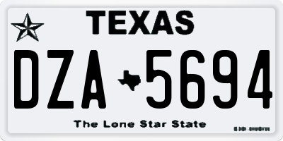 TX license plate DZA5694
