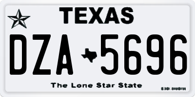 TX license plate DZA5696