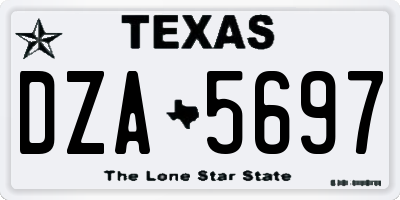 TX license plate DZA5697
