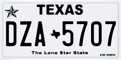 TX license plate DZA5707