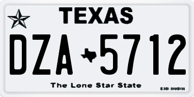 TX license plate DZA5712