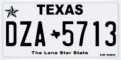 TX license plate DZA5713