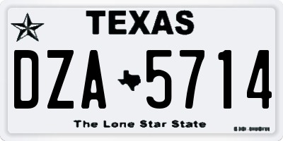 TX license plate DZA5714
