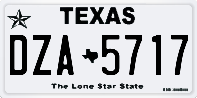 TX license plate DZA5717