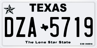TX license plate DZA5719