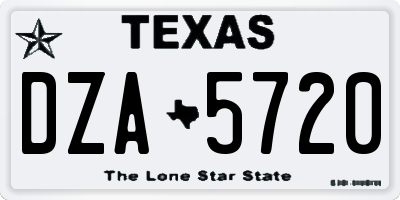 TX license plate DZA5720