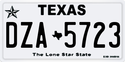 TX license plate DZA5723