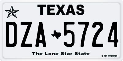 TX license plate DZA5724