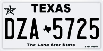 TX license plate DZA5725