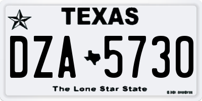 TX license plate DZA5730