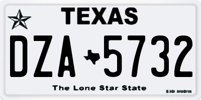 TX license plate DZA5732