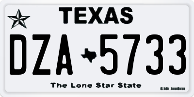TX license plate DZA5733