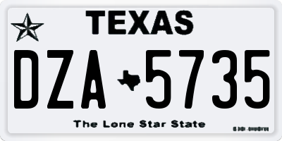 TX license plate DZA5735