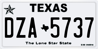 TX license plate DZA5737